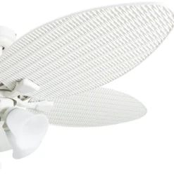 Honeywell Palm Lake Indoor and Outdoor Tropical Ceiling Fan with Bowl Light, White LED, 52-Inch - 50509