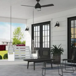 Honeywell Port Isle Wet Rated Outdoor Ceiling Fan, Matte Black, 54-Inch - 51856