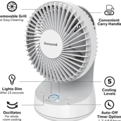 Honeywell QuietSet 5 Oscillating Table Fan - White, HTF337W