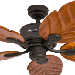 Honeywell Royal Palm Tropical LED Ceiling Fan with Sunset Bowl Light, Bronze, 52-Inch - 50204