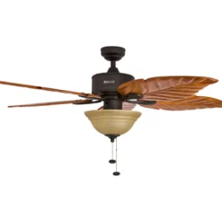 Honeywell Royal Palm Tropical LED Ceiling Fan with Sunset Bowl Light, Bronze, 52-Inch - 50204