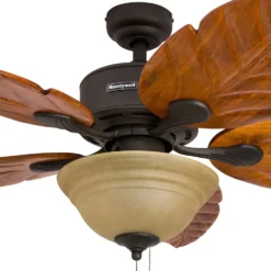 Honeywell Royal Palm Tropical LED Ceiling Fan with Sunset Bowl Light, Bronze, 52-Inch - 50204