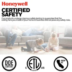 Honeywell Schilling 52 Inch Indoor Matte Black LED Ceiling Fan with Remote Control - 53040