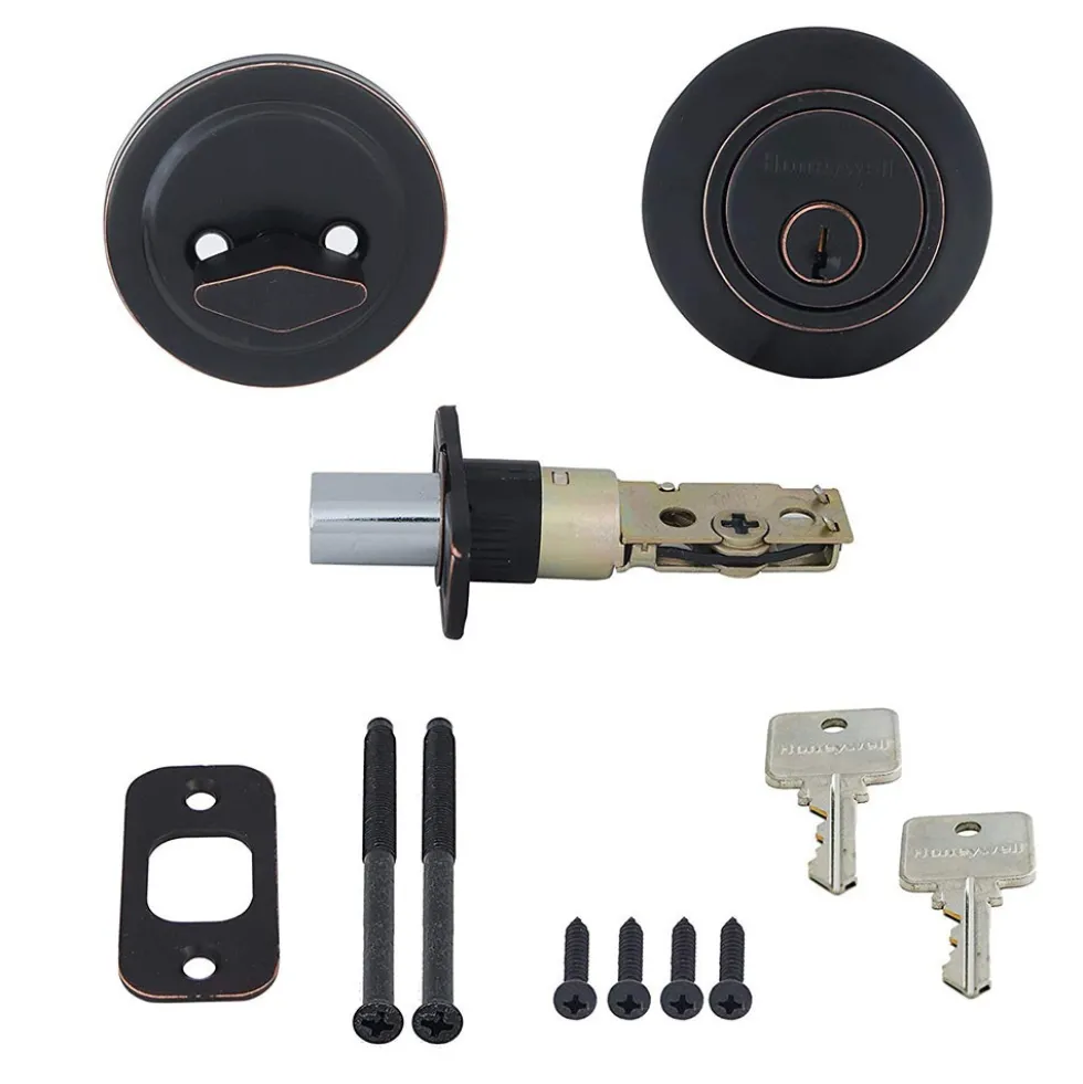 Honeywell Single Cylinder Deadbolt, Oil Rubbed Bronze, 8111409