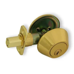 Honeywell Single Cylinder Deadbolt, Polished Brass, 8111009