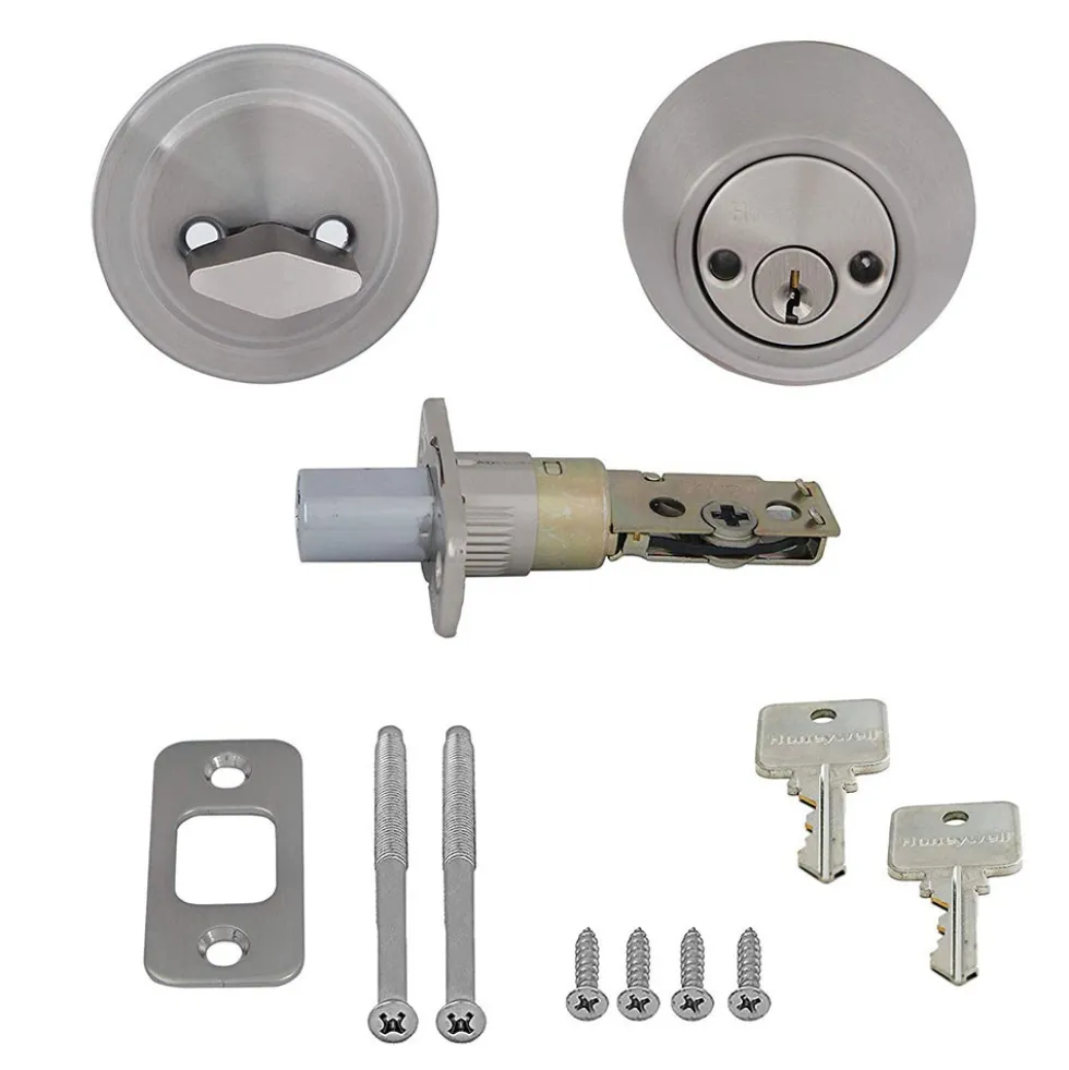 Honeywell Single Cylinder Deadbolt, Satin Nickel, 8111309
