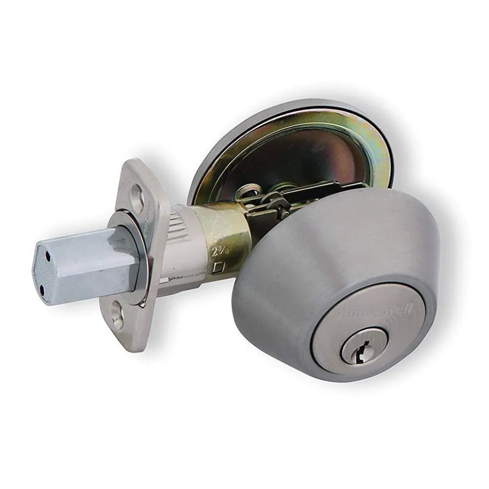 Honeywell Single Cylinder Deadbolt, Satin Nickel, 8111309