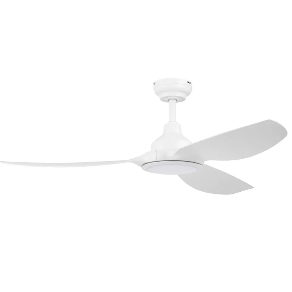 Honeywell Sirro Indoor or Covered Outdoor Ceiling Fan with Adjustable LED Light, 52-Inch, White - 53025-03