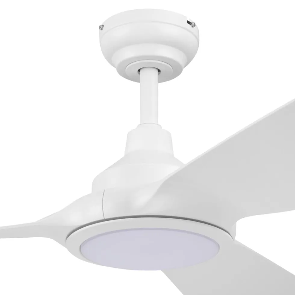 Honeywell Sirro Indoor or Covered Outdoor Ceiling Fan with Adjustable LED Light, 52-Inch, White - 53025-03