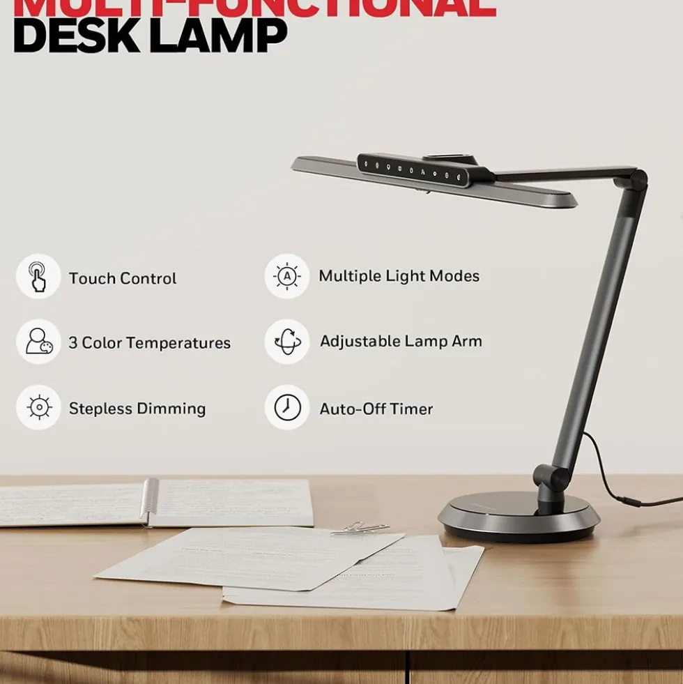 Honeywell Smart Motion Sensing Desk Lamp with Adjustable Arm and Touch Controls - HWT-H9