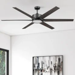 Honeywell Talbert 70 Inch Indoor Matte Black LED Ceiling Fan with Remote Control - 53041