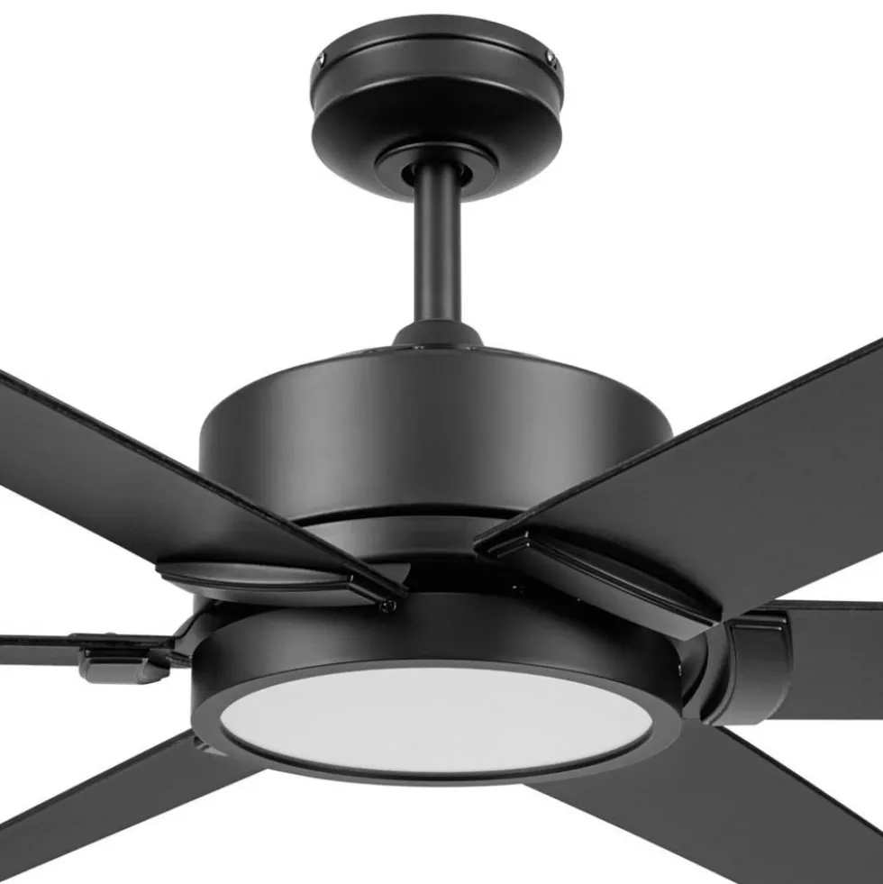 Honeywell Talbert 70 Inch Indoor Matte Black LED Ceiling Fan with Remote Control - 53041