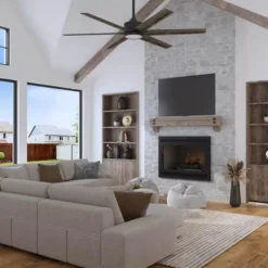 Honeywell Talbert Indoor Ceiling Fan with Color Light, Matte Black, 62-Inch - 51851
