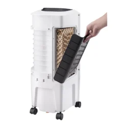 Honeywell TC09PEU Compact Evaporative Tower Air Cooler with Spot Fan and Humidifier, 200 CFM - 2.4 Gallon Tank, White