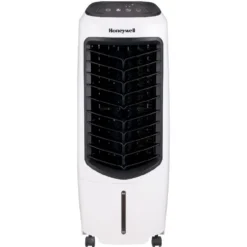 Honeywell TC10PEU Compact Evaporative Tower Air Cooler with Fan and Humidifier, Washable Dust Filter, 194 CFM - 2.6 Gallon Tank, White