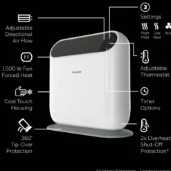 Honeywell ThermaWave 6 Ceramic Heater With Programmable Thermostat - White, HCE870W