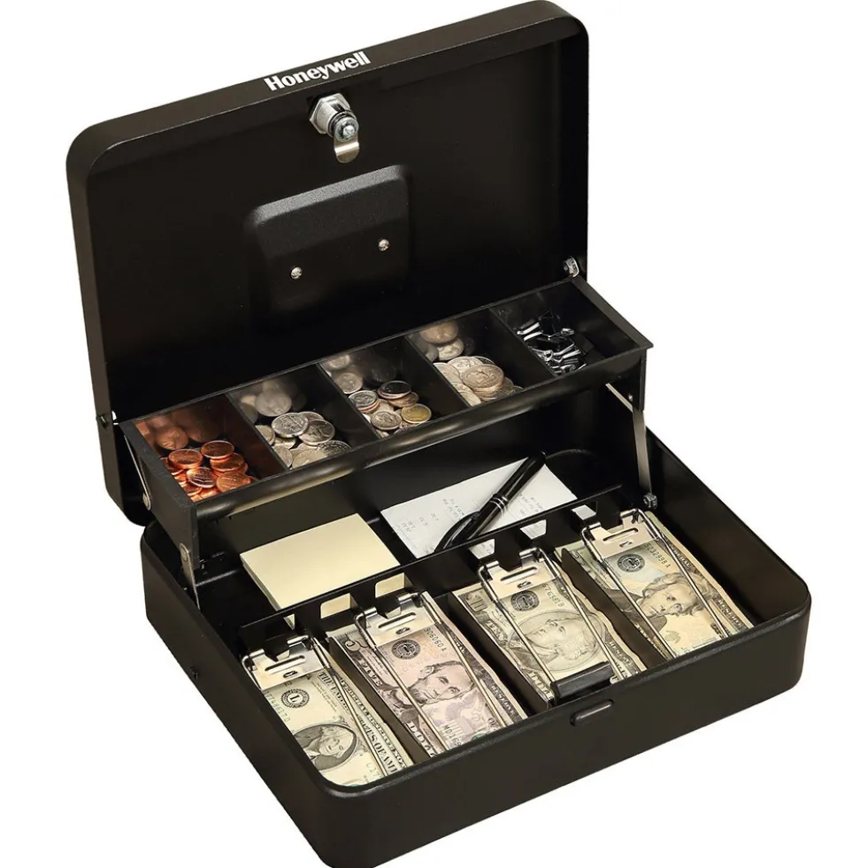 Honeywell 6213 Tiered CantiDoor Lever Cash Box (4 Bill/5 Coin Slots)