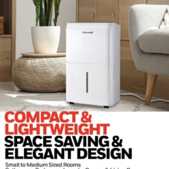 Honeywell TPFIT50AWK 50 Pint Smart Portable Dehumidifier with Alexa Voice Control