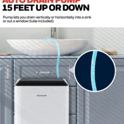 Honeywell TPFIT50PWK 50-Pint Energy Star Portable Dehumidifier with Drain Pump