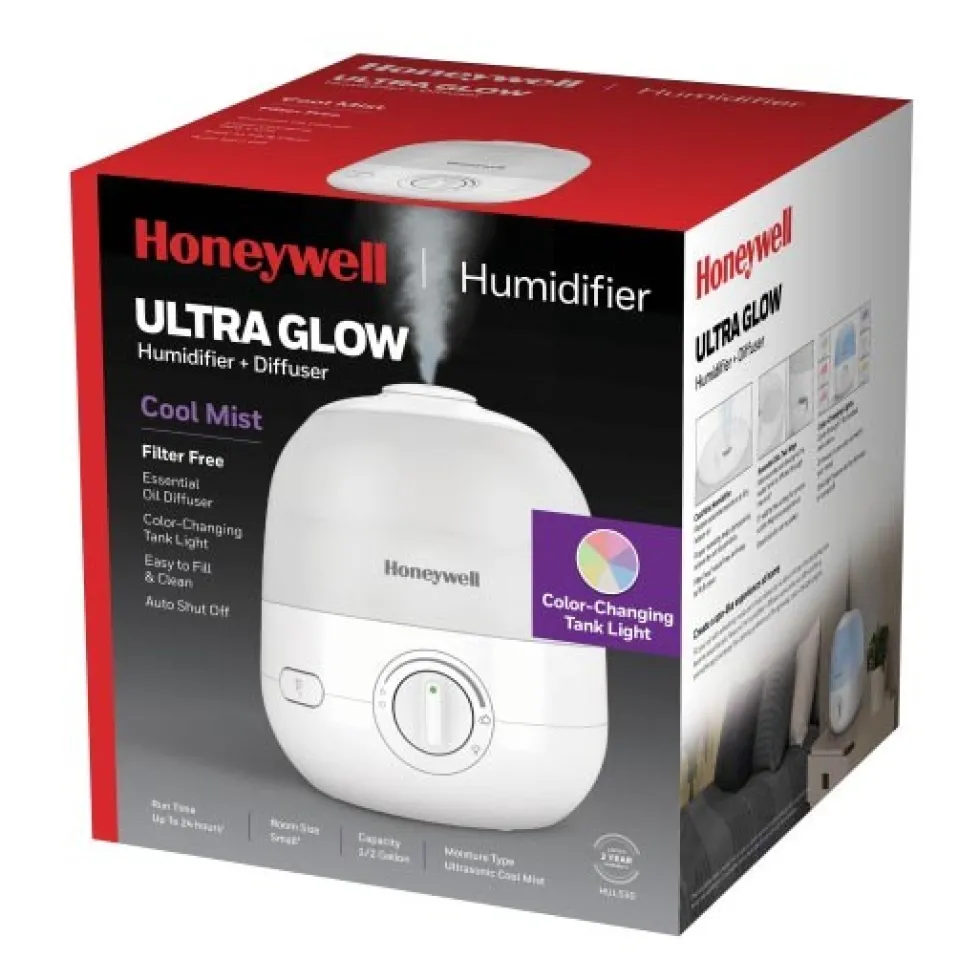 Honeywell Ultra Glow Light Changing Humidifier and Diffuser, HUL530