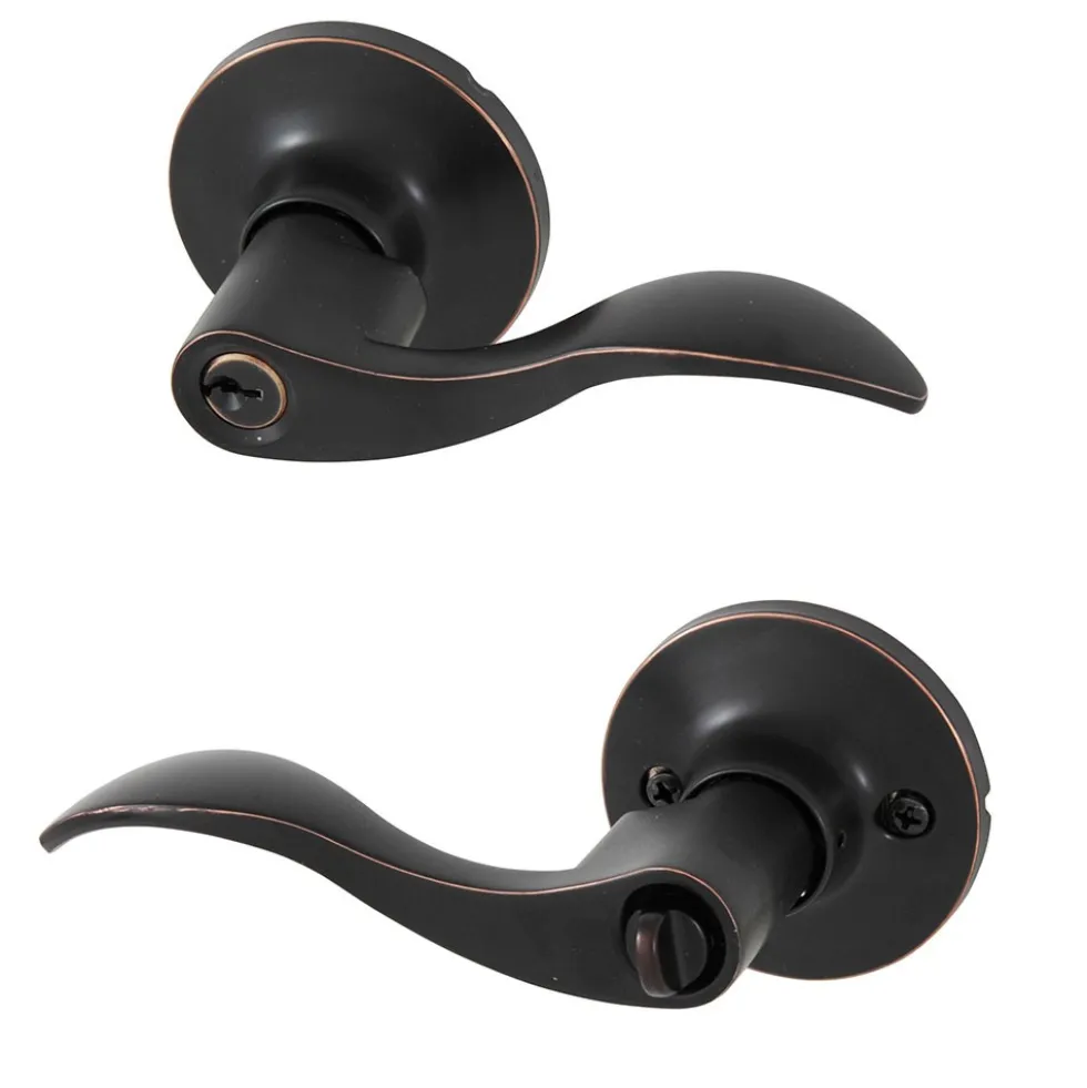 Honeywell Wave Entry Door Lever, Oil Rubbed Bronze, 8106401