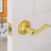Honeywell Wave Entry Door Lever, Polished Brass, 8106001