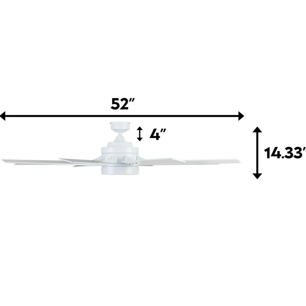 Honeywell Xerxes Indoor Ceiling Fan, Bright White, 62-Inch - 51628