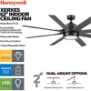 Honeywell Xerxes Indoor Ceiling Fan, Matte Black, 62-Inch - 51993