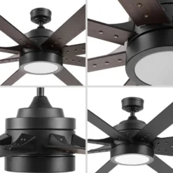 Honeywell Xerxes Indoor/Outdoor Ceiling Fan, Matte Black, 70-inch - 51905
