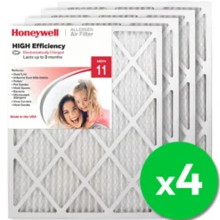 Honeywell 20x25x1 High Efficiency Allergen MERV 11 Air Filter, 4 Pack