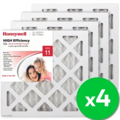 Honeywell 12x12x1 High Efficiency Allergen MERV 11 Air Filter, 4 Pack