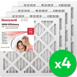 Honeywell 14x14x1 High Efficiency Allergen MERV 11 Air Filter, 4 Pack