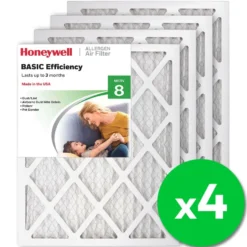 Honeywell 16x20x1 Standard Efficiency Allergen MERV 8 Air Filter, 4 Pack