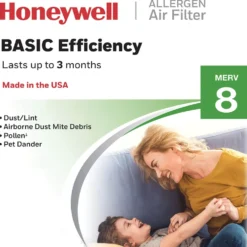Honeywell 12x12x1 Standard Efficiency Allergen MERV 8 Air Filter, 4 Pack