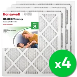 Honeywell 18x20x1 Standard Efficiency Allergen MERV 8 Air Filter, 4 Pack
