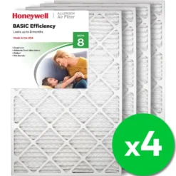 Honeywell 20x30x1 Standard Efficiency Allergen MERV 8 Air Filter, 4 Pack