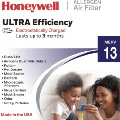 Honeywell 20x30x1 Ultra Efficiency Allergen MERV 13 Air Filter, 4 Pack