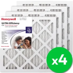 Honeywell 14x14x1 Ultra Efficiency Allergen MERV 13 Air Filter, 4 Pack