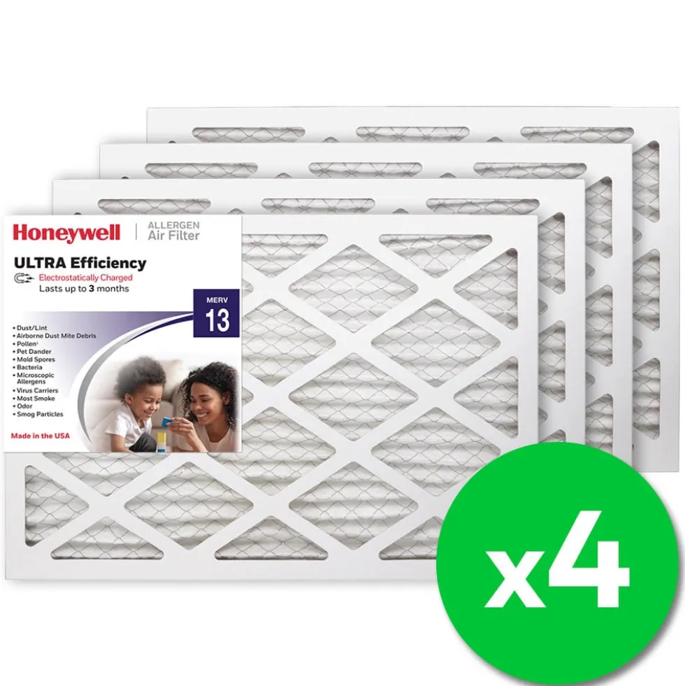 Honeywell 14x20x1 Ultra Efficiency Allergen MERV 13 Air Filter, 4 Pack