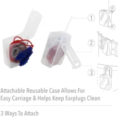 Howard Leight Airsoft Flanged Corded Earplugs with Reusable Case, 500-Pairs
