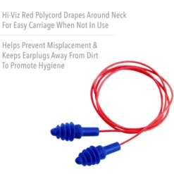 Howard Leight Airsoft Flanged Corded Earplugs with Reusable Case, 500-Pairs