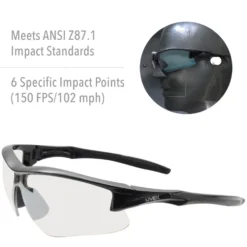 Howard Leight by Honeywell Acadia Shooting Glasses, Black Frame, SCT-Reflect Lens - R-02216