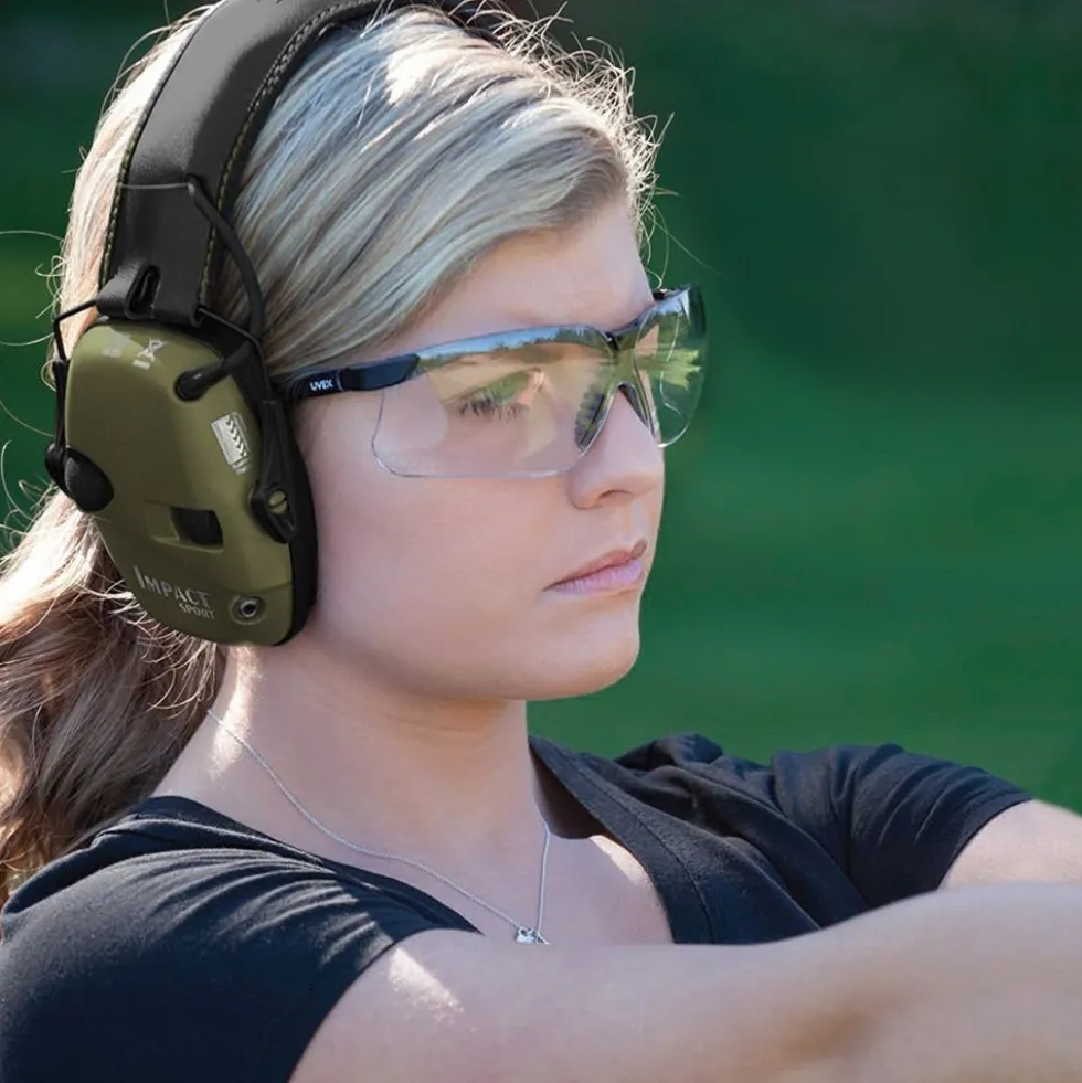 Howard Leight by Honeywell Impact Sport Sound Amplification Electronic Shooting Earmuff, Hunter Green - R-01526
