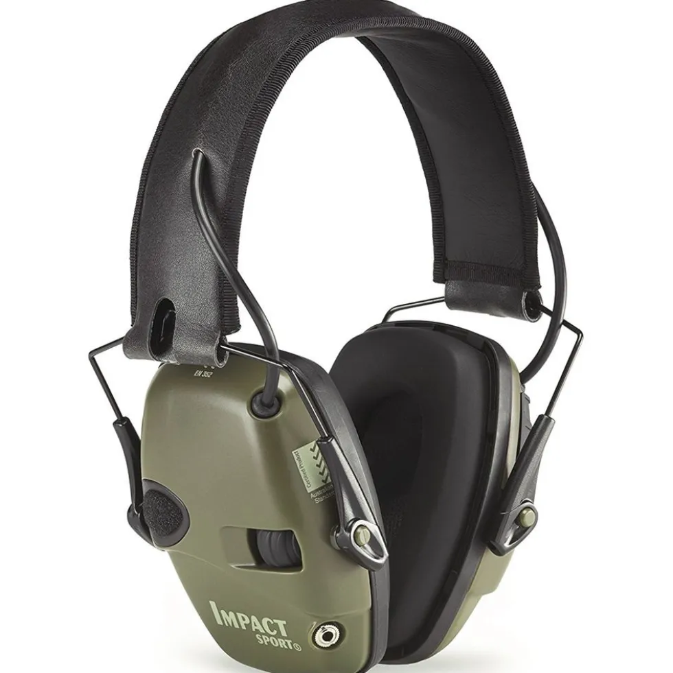 Howard Leight by Honeywell Impact Sport Sound Amplification Electronic Shooting Earmuff, Hunter Green - R-01526