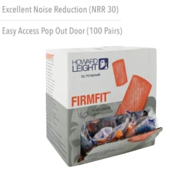 Howard Leight Firm Fit Corded Disposable Foam Earplugs, Polybag, 100-Pairs