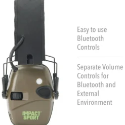 Howard Leight Impact Sport Shooting Earmuff with Bluetooth, Hunter Green - R-02548
