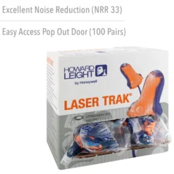 Howard Leight Laser Trak Detectable Disposable Foam Earplugs, 1000-Pairs