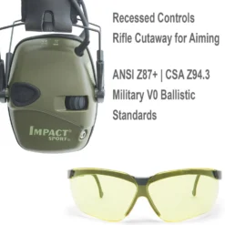 Howard Leight Shooting Safety Bundle with Impact Sport Electronic Earmuff and Genesis Safety Eyewear