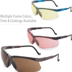 Uvex by Honeywell Genesis Safety Eyewear, Wraparound Frame, SCT-Gray, Black, Clear - S3205HS