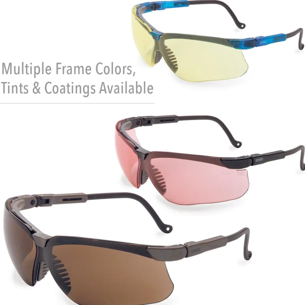 Uvex by Honeywell Genesis Safety Glasses Black Frame, Clear Ultra-Dura Hardcoat Lens - S3200